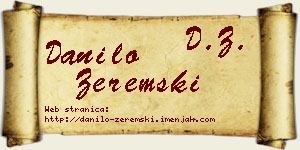 Danilo Zeremski vizit kartica
